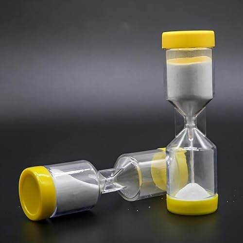 CLAPONE Sand Timer, Hourglass Sand Timers Colorful Sandglass Timer with Protective Cover for Classroom Home Office Royal Hourglass Sand Timers - Precision Plastic Sandglass Set (Pack of 6) - Image 5