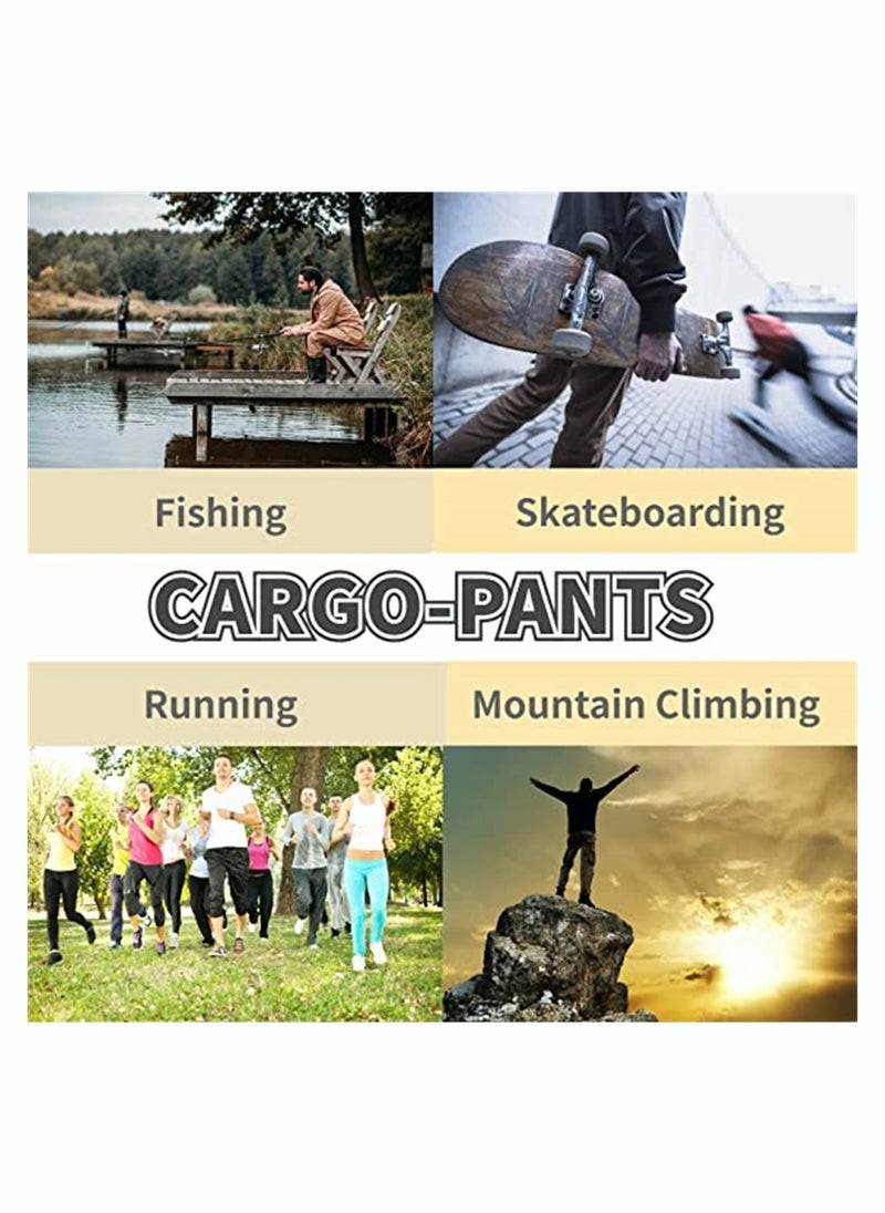 RIOXS Cargo Pants For Men Fashion Joggers Baggy Loose Fit Joggers Pants With Pockets Men's Athletic Casual Sweat Pants Elastic Waist Trouser Sweatpants  - Image 5