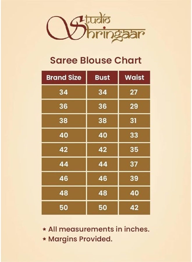 Studio Shringaar Women's Cotton Silk Stretchable (Smocked) Readymade Elbow Length Sleeves Saree Blouse - Image 4