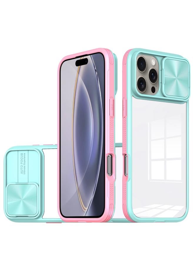 اس-توب جراب لهاتف iPhone 16 Pro Max مزود بدرع كاميرا منزلق من الأكريليك الهجين المصنوع من مادة TPU - Image 1