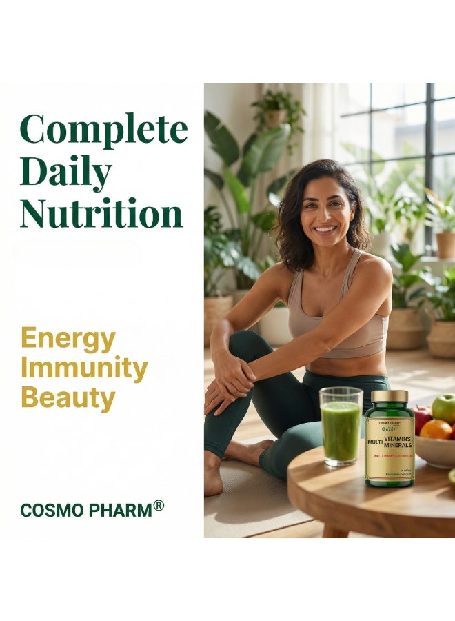 Cosmo Pharm Multivitamins Multiminerals | 13 Vitamins & 10 Minerals, One a Day for Whole Body Wellness | 90 Tablets - Image 4
