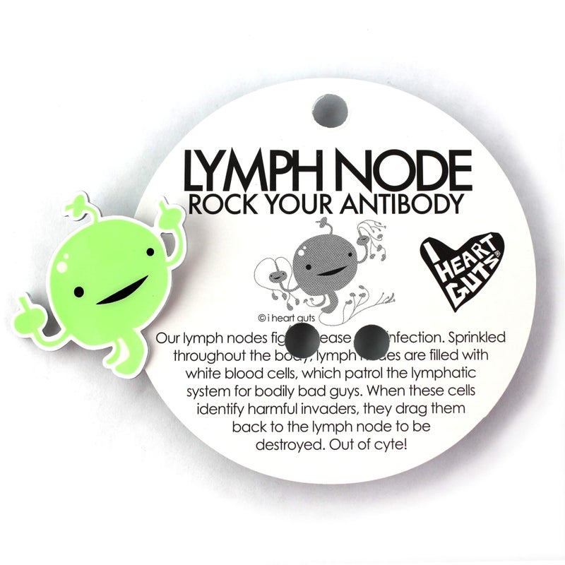 I Heart Guts Lymph Node Lapel Pin - Love at First Cyte! by I Heart Guts - Image 5