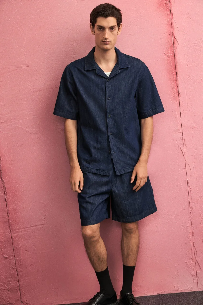 H&M Regular Fit Denim resort shirt