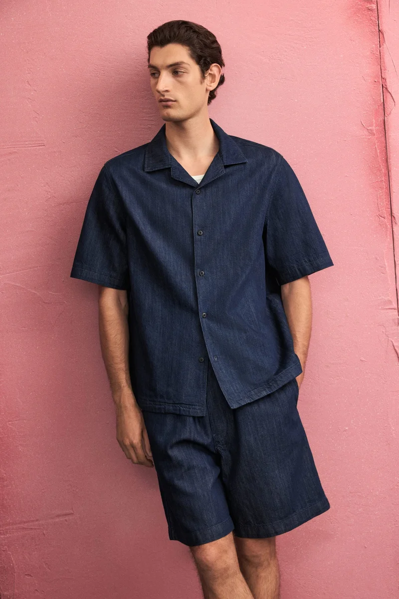 H&M Regular Fit Denim resort shirt