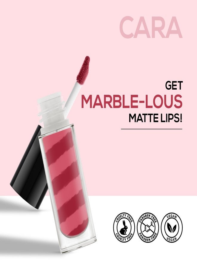 RENEE Marble Liquid Lipstick - LM01 Cara 4.5ml, Rich Color Payoff & Matte Finish| Weightless, Unique Long Lasting Formula, Transfer & Smudge Proof| Enriched with Vitamin E & Jojoba Oil - Image 5