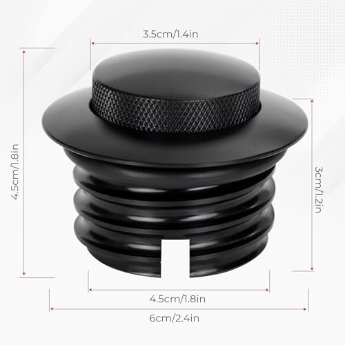 BHB Motorcycle Fuel Tank Pop-up Fuel Gas Oil Tank Cap Compatible With Harley Davidson Regular Thread 1982-2018 (Black) - Image 2