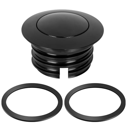 BHB Motorcycle Fuel Tank Pop-up Fuel Gas Oil Tank Cap Compatible With Harley Davidson Regular Thread 1982-2018 (Black) - Image 1