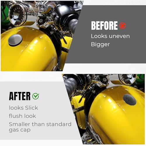 BHB Motorcycle Fuel Tank Pop-up Fuel Gas Oil Tank Cap Compatible With Harley Davidson Regular Thread 1982-2018 (Black) - Image 5