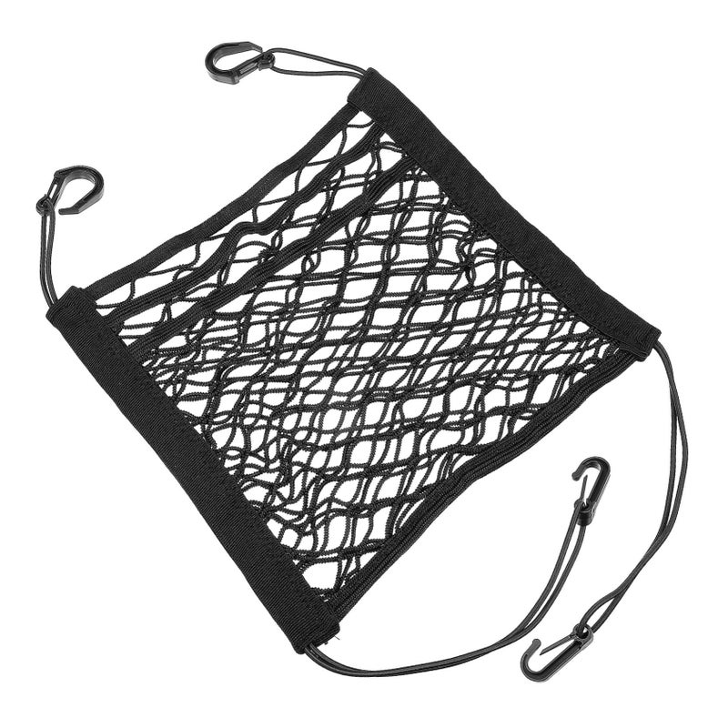 Unomor Car Organizer Bag Stretchy Mesh Storage Net For Headrest Easy Access Elastic Durable Black Pet Barrier - Image 2
