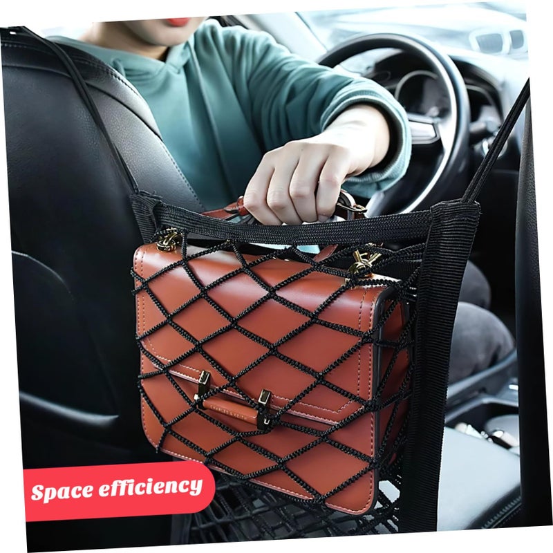 Unomor Car Organizer Bag Stretchy Mesh Storage Net For Headrest Easy Access Elastic Durable Black Pet Barrier - Image 4