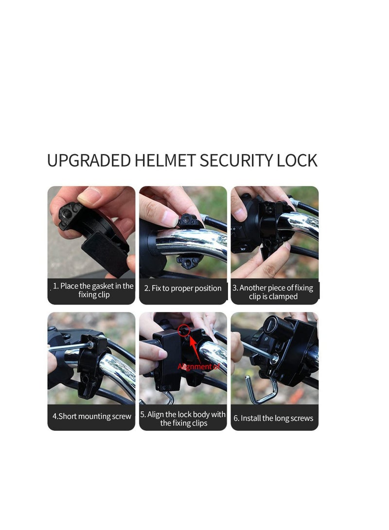 Y&D Motorcycle Helmet Lock, Motorbike Safety Universal Parts Security Lock with 2 Keys Set for Motorcycles Bicycles Electric Vehicles Black - Image 4