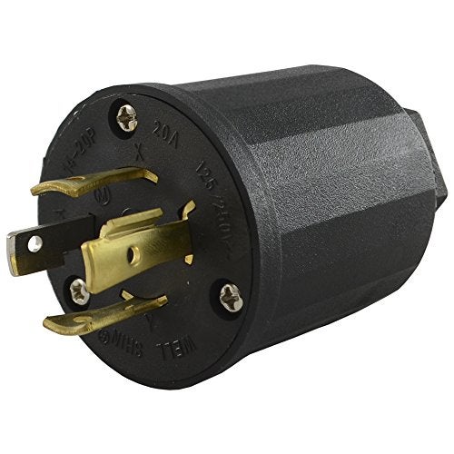 Conntek NEMA L14-20P Locking Plug Connector for Generator, 20 Amp, 125/250 Volt, 3 Pole, 4 Wire Grounding, Industrial Grade Heavy Duty, 60315 - Image 1