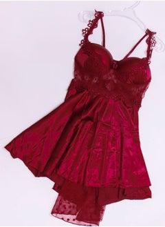 sella Elegant Satin & Lace Lingerie Nightwear Set – Free Size, Comfortable Sleepwear  - Image 1