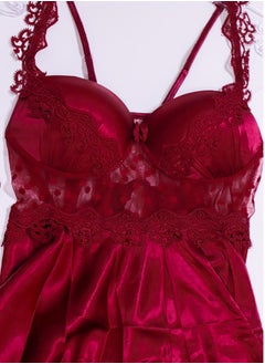 sella Elegant Satin & Lace Lingerie Nightwear Set – Free Size, Comfortable Sleepwear  - Image 3