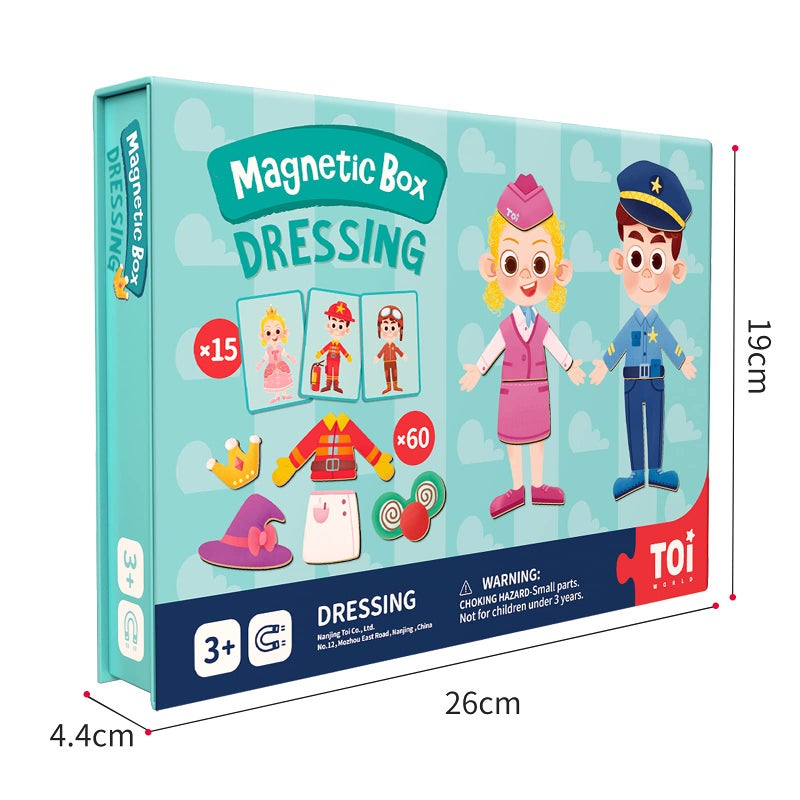 Toi Kids Magnet Toys Magnetic Jigsaw Puzzle Boxes with Game Board for Kids Ages 3-8, Preschool Tabletop Toy for Toddlers, Portable Travel Game, Dressing - Image 5