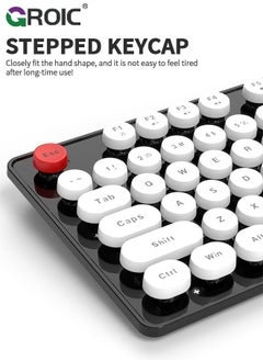 GROIC Black Wired Keyboard, 104 Keys Full-Sized Typewriter Keyboards, USB Plug and Play Office Keyboard with Number Pad, Caps Indicators, Foldable Stands for Windows, PC, Laptop, Desktop  - Image 5