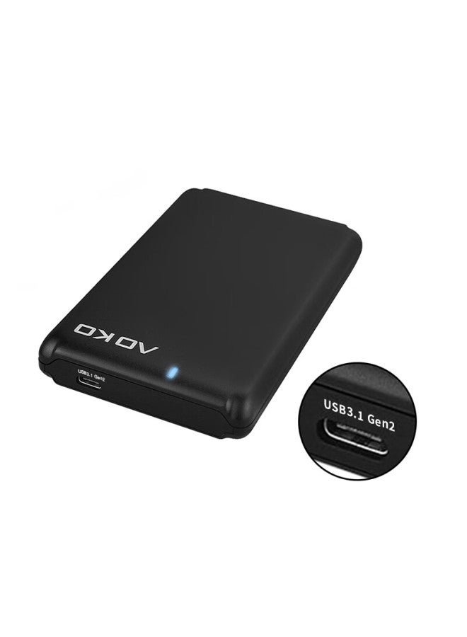 Aoko 2.5-inch Portable Hard Drive Enclosure, Type-c Compatible, 7-15mm Thick, For Hard Drive Reading, Laptop Sata Serial Port, External Case For Mechanical And Solid State Drives, A206bk - Image 3