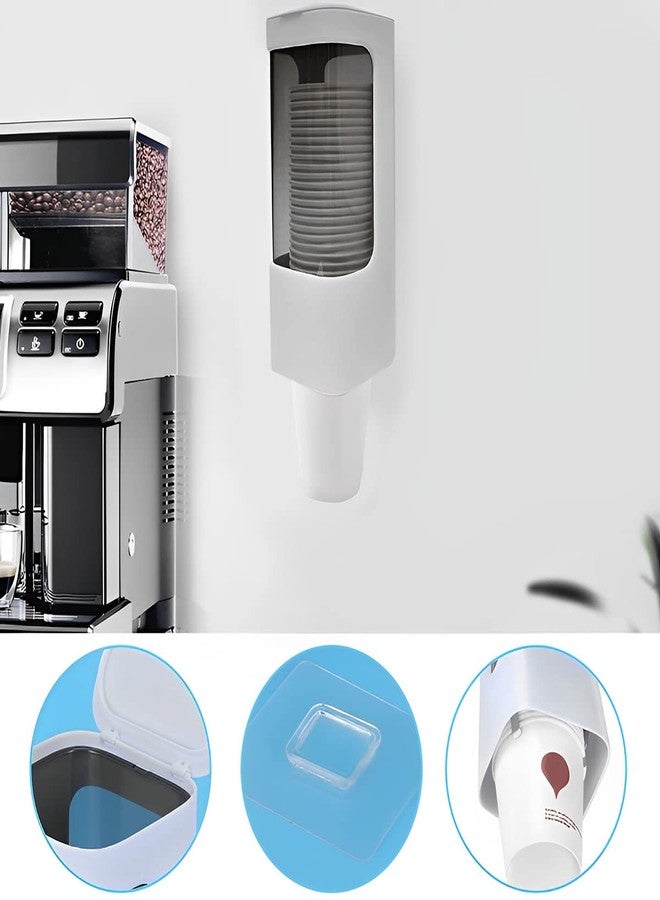KOUISYY Cup Dispenser Wall Mounted, Bathroom Cup Holder for 3oz-5oz Cups, Pull Type Water Cooler Cup Dispenser, Adhesive Cups Organizer with Paste Plate for Home Office Hospital Gym School - Image 3