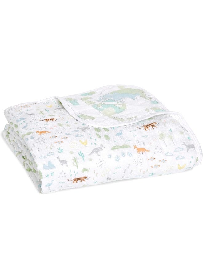aden + anais aden + anais Essentials Dream Blanket, Muslin Baby Blankets for Girls & Boys, Ideal Lightweight Newborn Nursery & Crib Blanket, Unisex Toddler & Infant Bedding, Registry Gift, Voyager-Ecosphere  - Image 1