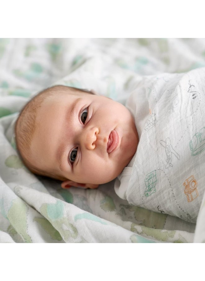 aden + anais aden + anais Essentials Dream Blanket, Muslin Baby Blankets for Girls & Boys, Ideal Lightweight Newborn Nursery & Crib Blanket, Unisex Toddler & Infant Bedding, Registry Gift, Voyager-Ecosphere  - Image 3