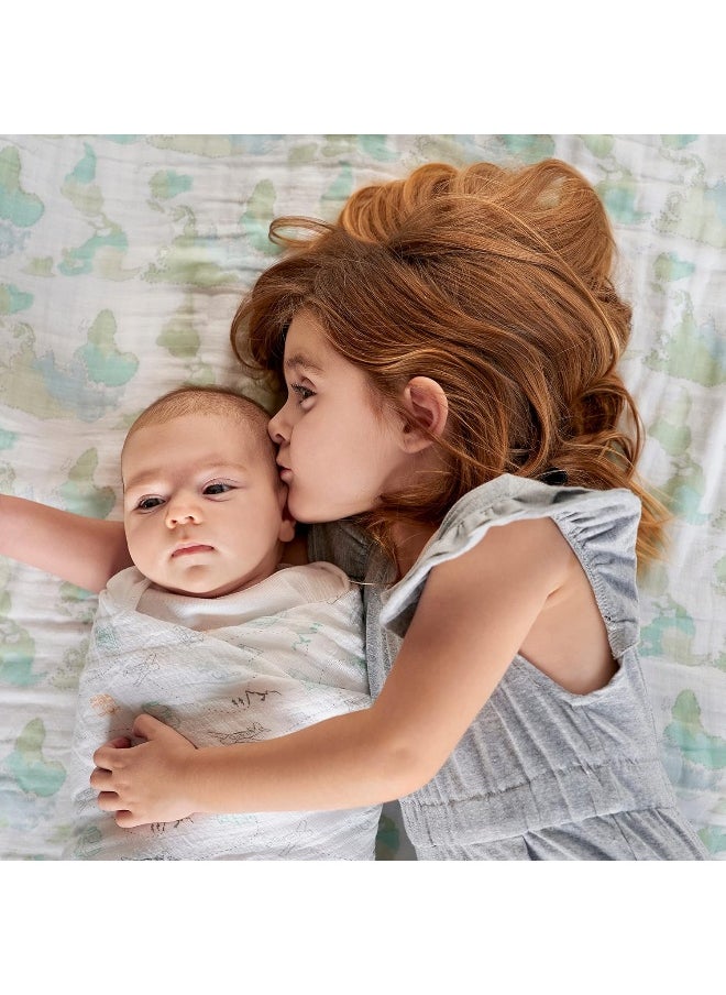 aden + anais aden + anais Essentials Dream Blanket, Muslin Baby Blankets for Girls & Boys, Ideal Lightweight Newborn Nursery & Crib Blanket, Unisex Toddler & Infant Bedding, Registry Gift, Voyager-Ecosphere  - Image 4