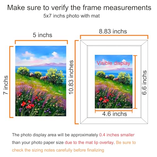 BESCRCL إطار صور BESCRCL 8x10 باللون الأسود مجموعة من 6، عرض الصور 5x7 مع إطار أو 8x10 بدون إطار للتعليق على الحائط أو وضعها على الطاولة - Image 3