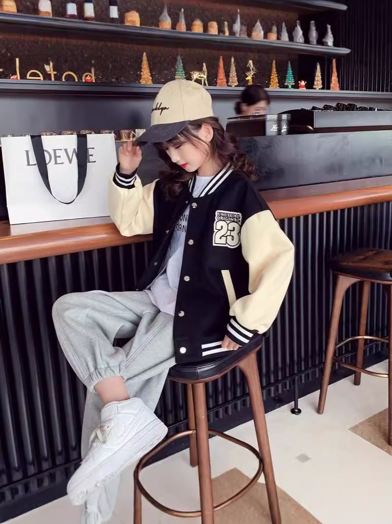 Girls' Baseball Suit Coat Children'S Jacket Top Middle And Big Children'S Casual Girls' Trendy Clothes - Image 4