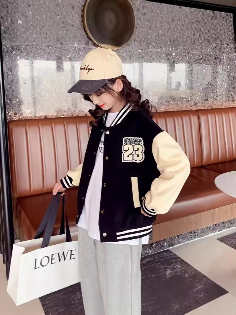 Girls' Baseball Suit Coat Children'S Jacket Top Middle And Big Children'S Casual Girls' Trendy Clothes - Image 5