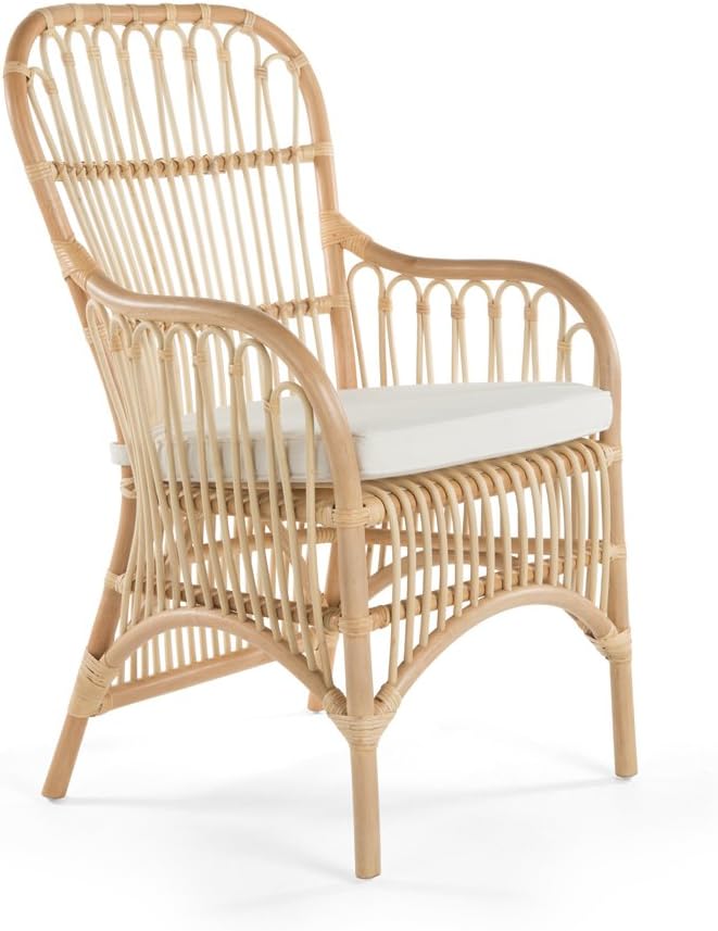 Kouboo KOUBOO Rattan Dining Chair Set of 2  Boho Accent Chair Mid Century Modern Kitchen Seating Farmhouse Style Dining Room Furniture Chairs for Dining Table Living Room Natural  - Image 1