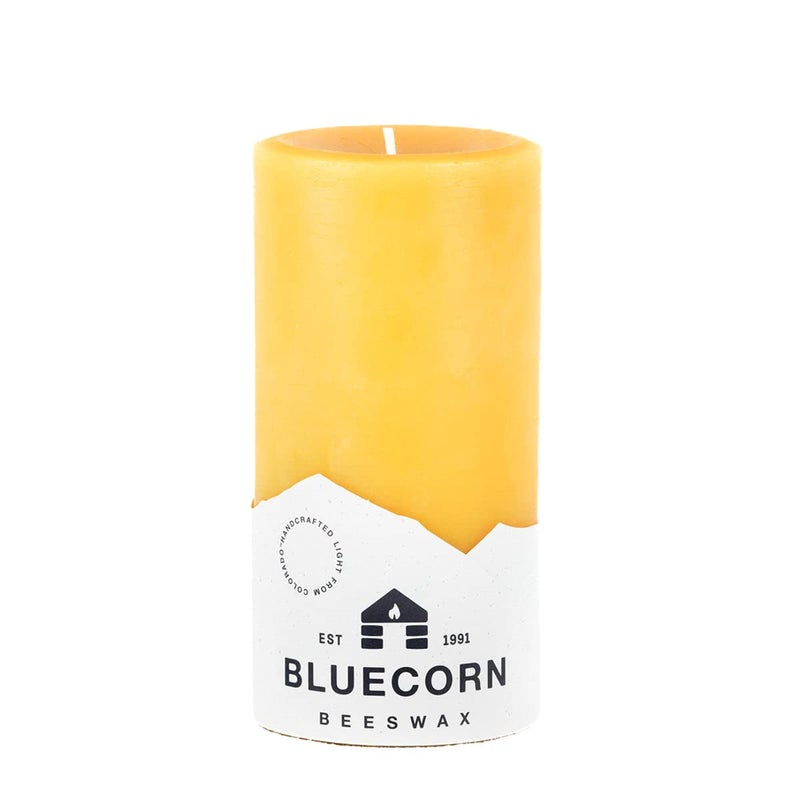 Bluecorn Beeswax Pillar Candle, 100% Pure Natural Bees Wax, 3x6 Candle, Clean Burning & Dripless, Long Lasting (90 Hr), Paraffin, Soy & Fragrance Free, Fall & Christmas Home Decor, American Made, 1 Ct - Image 1