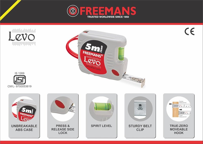 FREEMANS Levo 5m16mm and Basik 75m25mm Measuring Tapes - Image 3