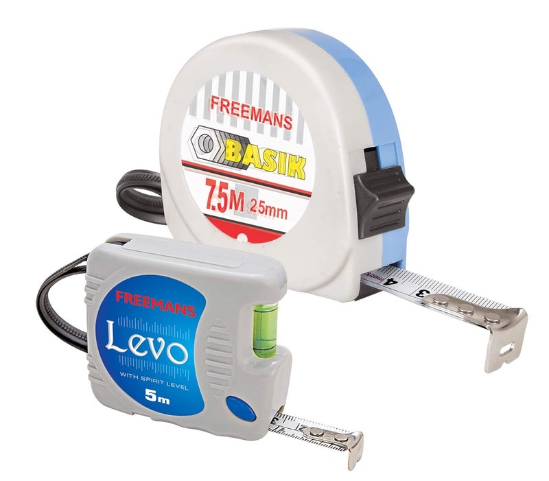 FREEMANS Levo 5m16mm and Basik 75m25mm Measuring Tapes - Image 1