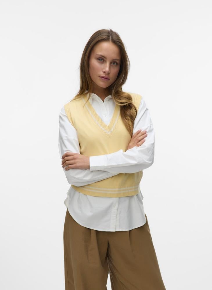 VERO MODA V-Neck Knit Vest - Image 1