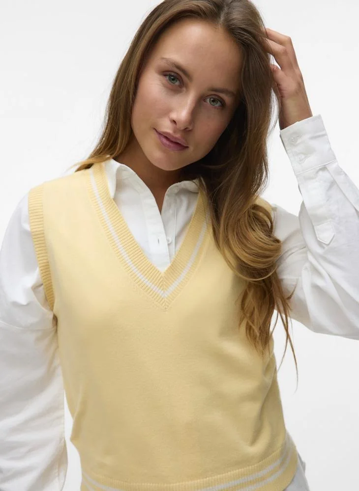 VERO MODA  V-Neck Knit Vest for Women | Best Price UAE