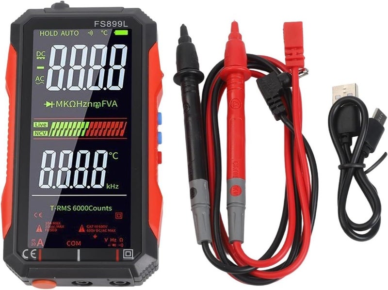 FS899L True RMS Digital Multimeter 6000 Counts Rechargeable USB C NCV - Image 1
