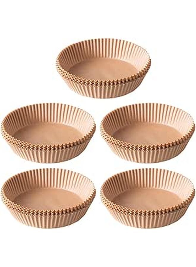 50 Pcs Round Heat Resistant Air Fryer Paper Liners Non Stick Oil Proof Disposable Parchment Sheets - Image 1