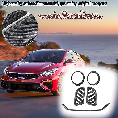 MUXEE for Kia Forte 2019-2024 5PCS ABS Carbon Fiber Center Contro Airconditioning Vent Frame Dashboard Upper Wind Outlet Cover Trims Stickers Dashboard Left Right Air Vent Outlet Trim - Image 5