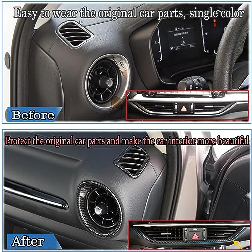 MUXEE for Kia Forte 2019-2024 5PCS ABS Carbon Fiber Center Contro Airconditioning Vent Frame Dashboard Upper Wind Outlet Cover Trims Stickers Dashboard Left Right Air Vent Outlet Trim - Image 4