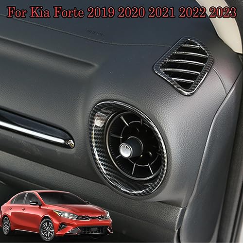 MUXEE for Kia Forte 2019-2024 5PCS ABS Carbon Fiber Center Contro Airconditioning Vent Frame Dashboard Upper Wind Outlet Cover Trims Stickers Dashboard Left Right Air Vent Outlet Trim - Image 3