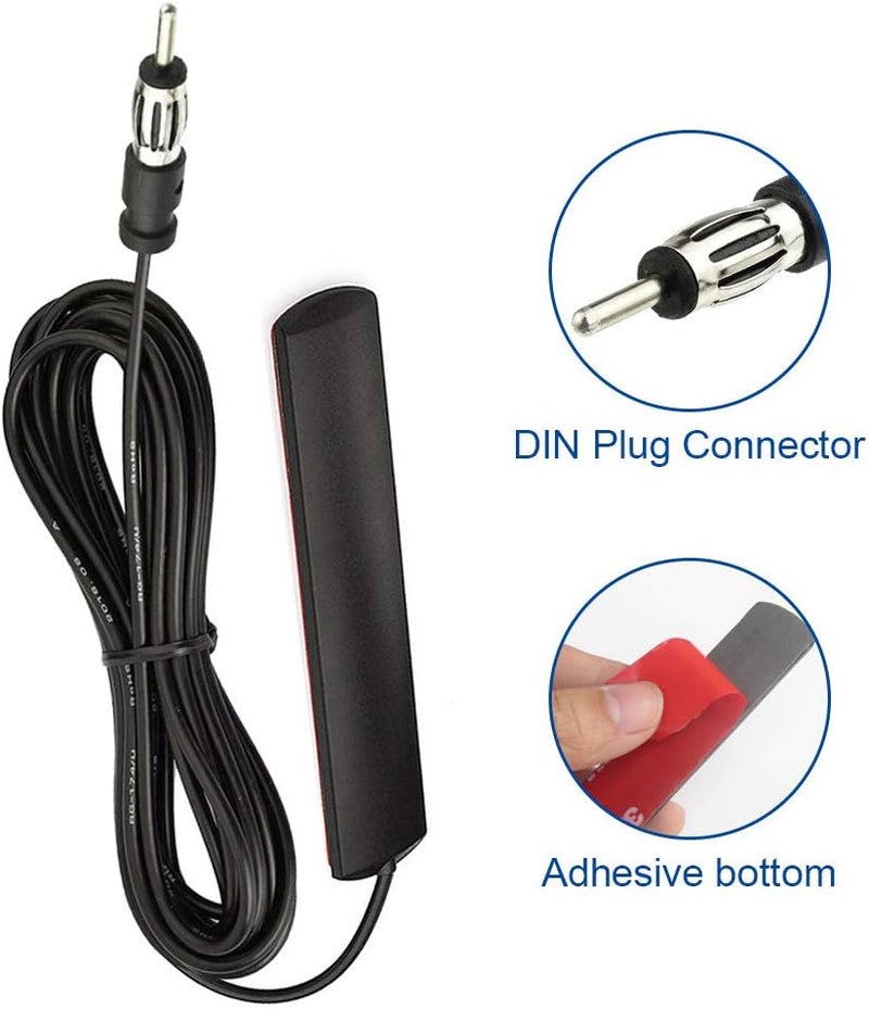 BINGFU Car Stereo FM AM Radio Antenna Car Adhesive Mount Hidden Patch Antenna for Vehicle Truck SUV Stereo in Dash Head Unit CD Media Receiver Player Audio HD Radio Tuner Amplifier - Image 3