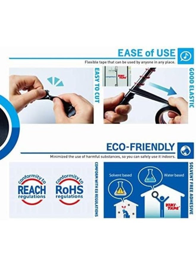 VINI Pvc Electrical Insulation Tape 6-Rolls Black - Image 4