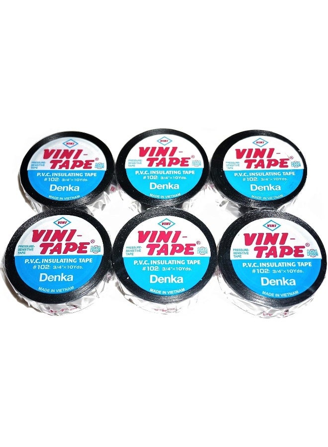 VINI Pvc Electrical Insulation Tape 6-Rolls Black - Image 1