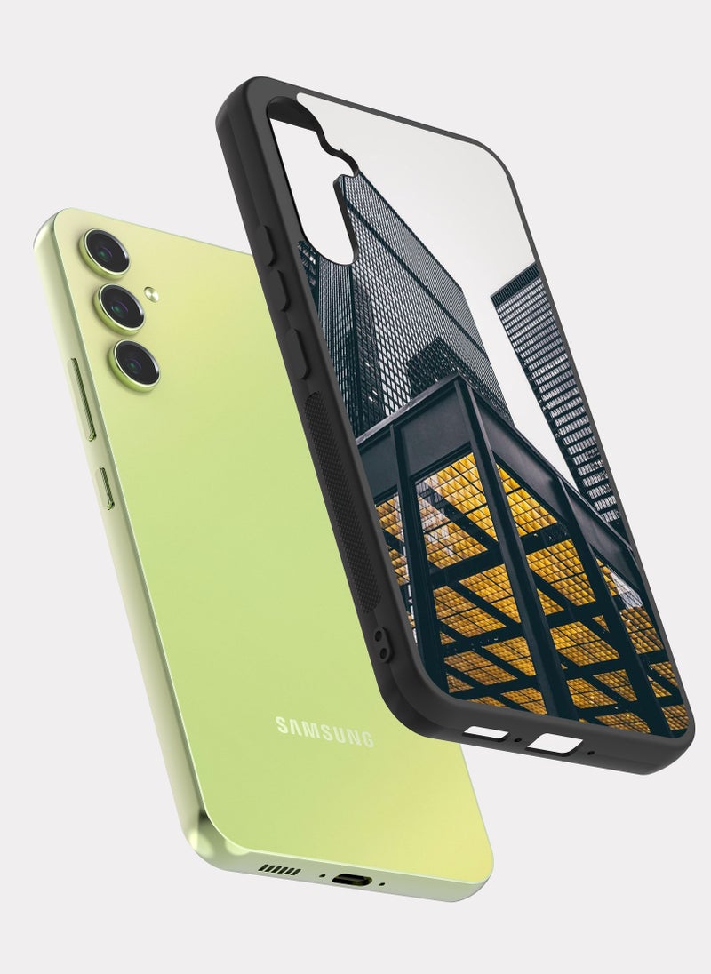 بكسلات كفر سامسونج جالكسي ايه 34 تصميم ابراج معماري رمادي - Image 2