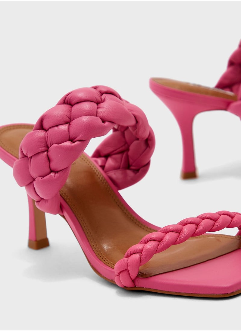 Dune LONDON - Message Plaited Mid Heel Mule Sandals - Image 1