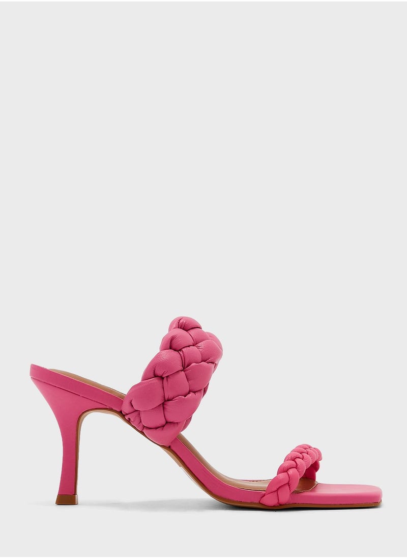 Dune LONDON - Message Plaited Mid Heel Mule Sandals - Image 1