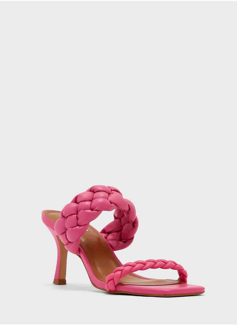 Dune LONDON - Message Plaited Mid Heel Mule Sandals - Image 1