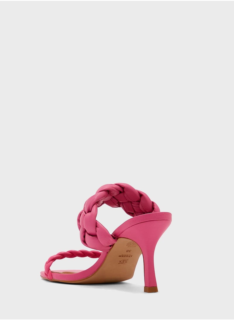 Dune LONDON - Message Plaited Mid Heel Mule Sandals - Image 1