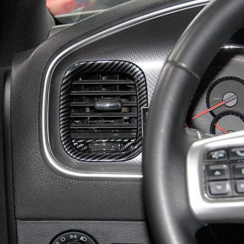 crosselec Carbon Fiber Air Vent Cover AC Outlet Trim kit for Dodge Charger 2011-2014 - Image 3