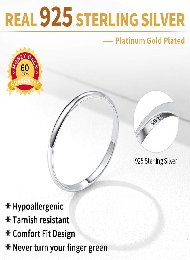 ChicSilver خاتم زفاف من الفضة الاسترلينية 925 بتصميم أنيق، نحيف، لامع، قبة بسيطة، مقاوم للتآكل، مريح للارتداء، بحجم 2 مم، مقاس 9 - Image 4