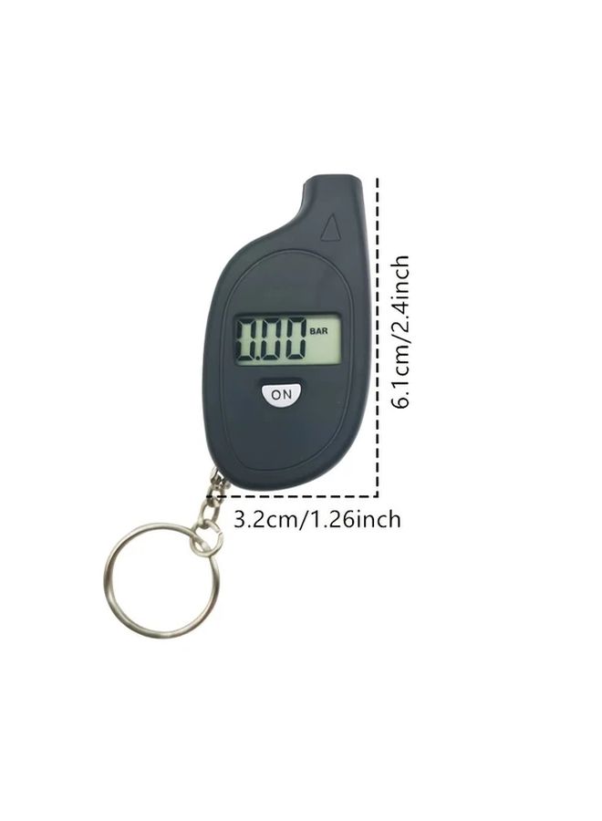 Mini Digital Tire Pressure Gauge Black LCD Display Keychain Essential Auto Motorcycle Accessory - Image 2